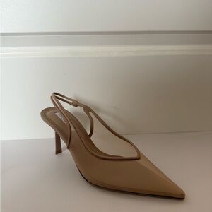 Tony Bianco Tan Slingback Heels with Pointed Toe